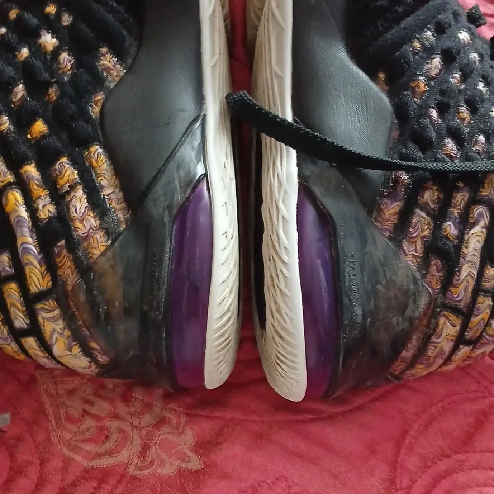 LeBron 17 Black and Gold Athletic Sneakers